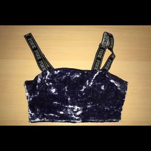 Dark blue crushed velvet bralette